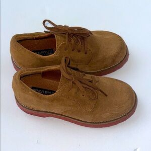Sperry Tan Suede Lace-Up Shoes “Dusty Bucks” Boys 11 W Tevin